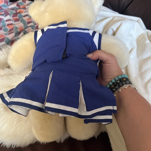 Build A Bear BABW Teddy Beige Brown Cheerleader Blue White 16" Stuffed Plush. - Picture 4 of 7